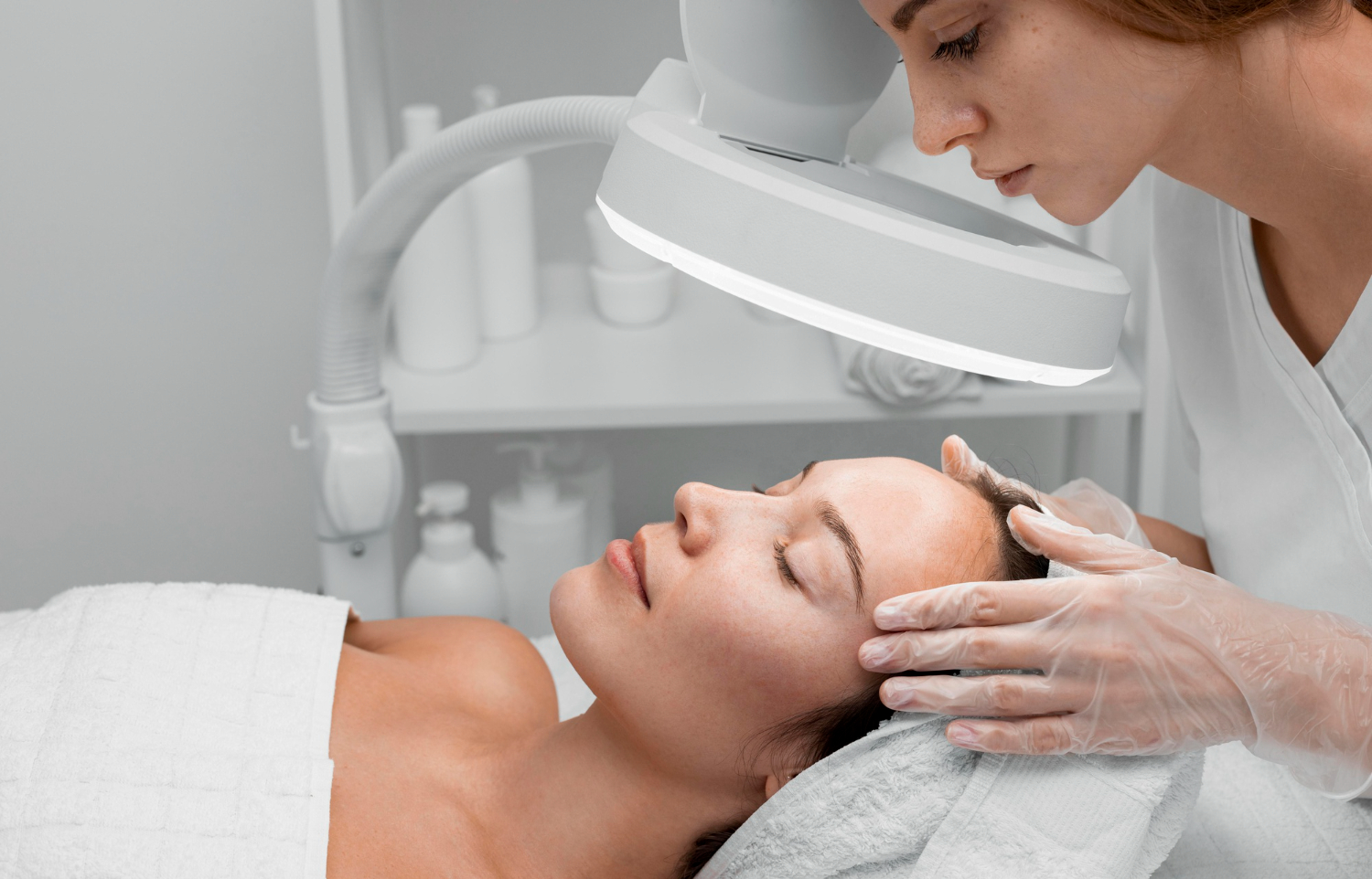 Clear + Brilliant Laser Treatment before treatment - in preparing 