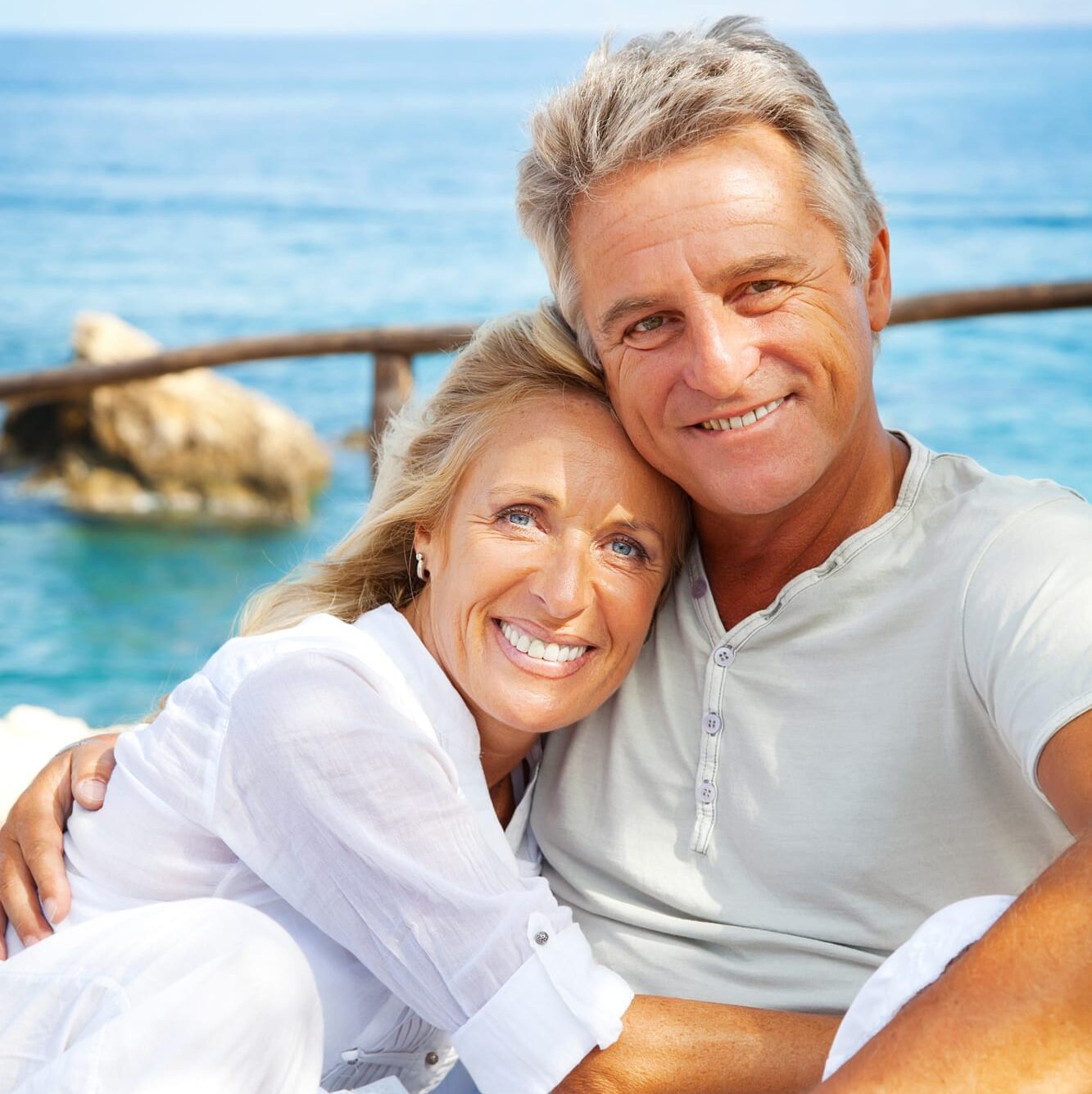 Portrait of a happy romantic couple outdoors.